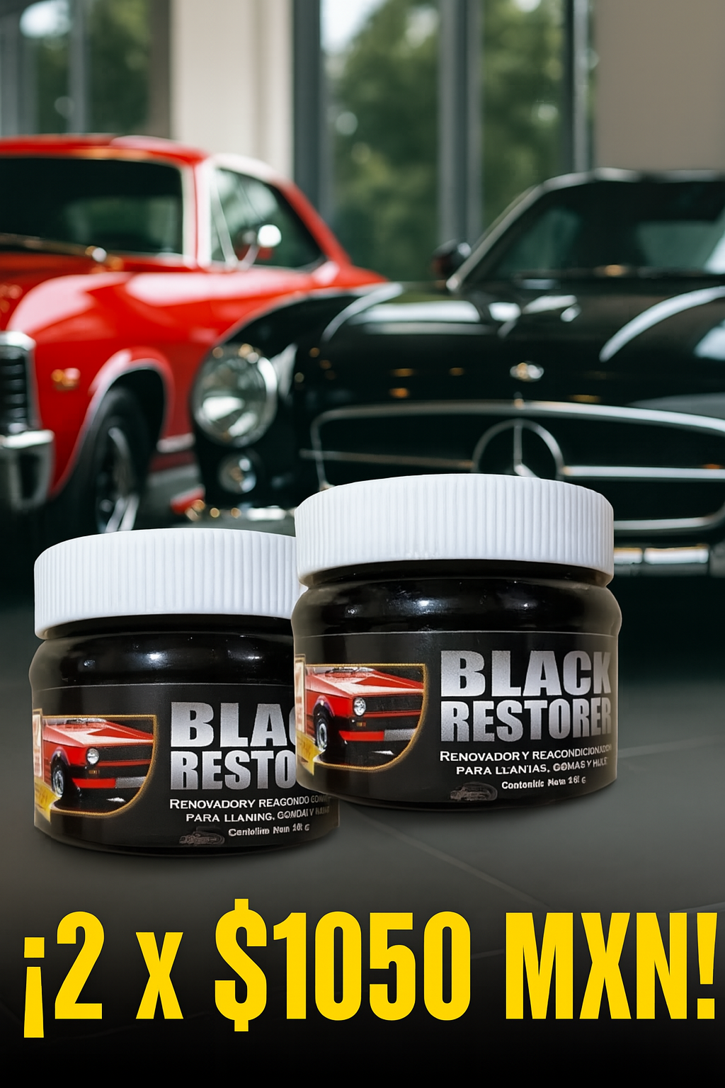 2 botes de  BlackRestorer de 150 GR cada uno